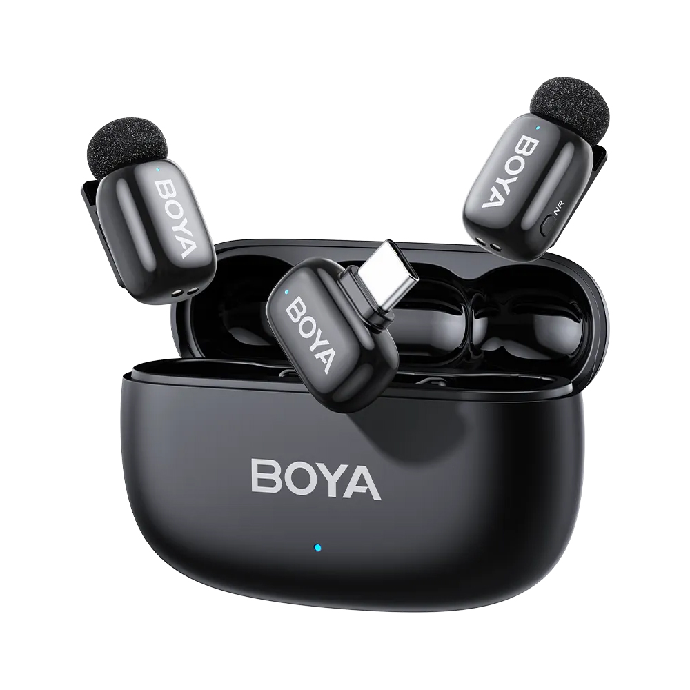 Boya Wireless Microphone Mini 2-02 Ultracompact 2.4GHz tip C Conector, negru